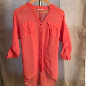 Candies sheer button up blouse